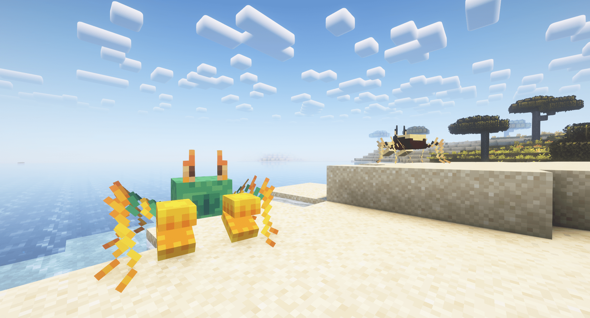 Thumbnail Crabs take the place of spiders in beach, ocean, mangrove swamp and dripstone cave biomes.