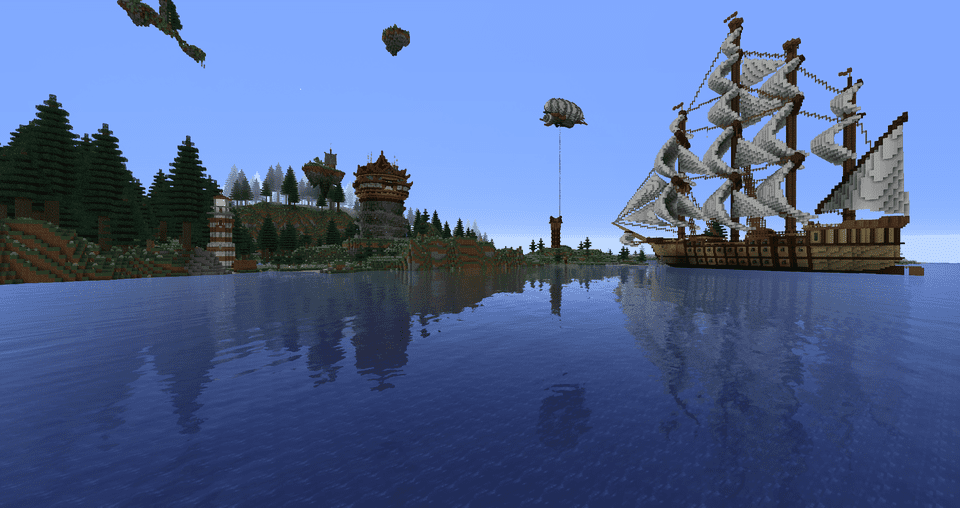 Thumbnail A shore with Ship and Lighthouse with no shaders