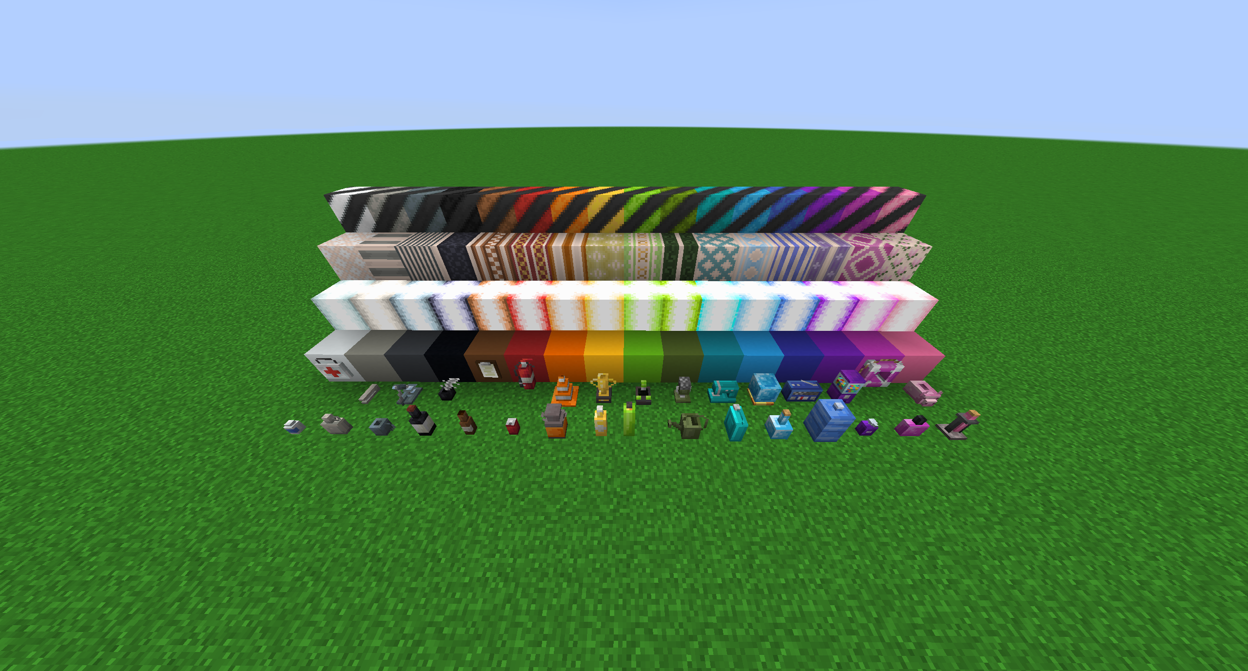 Thumbnail OP Decor includes a wide variety of colored blocks as of Alpha 1. Even more colored blocks are planned!