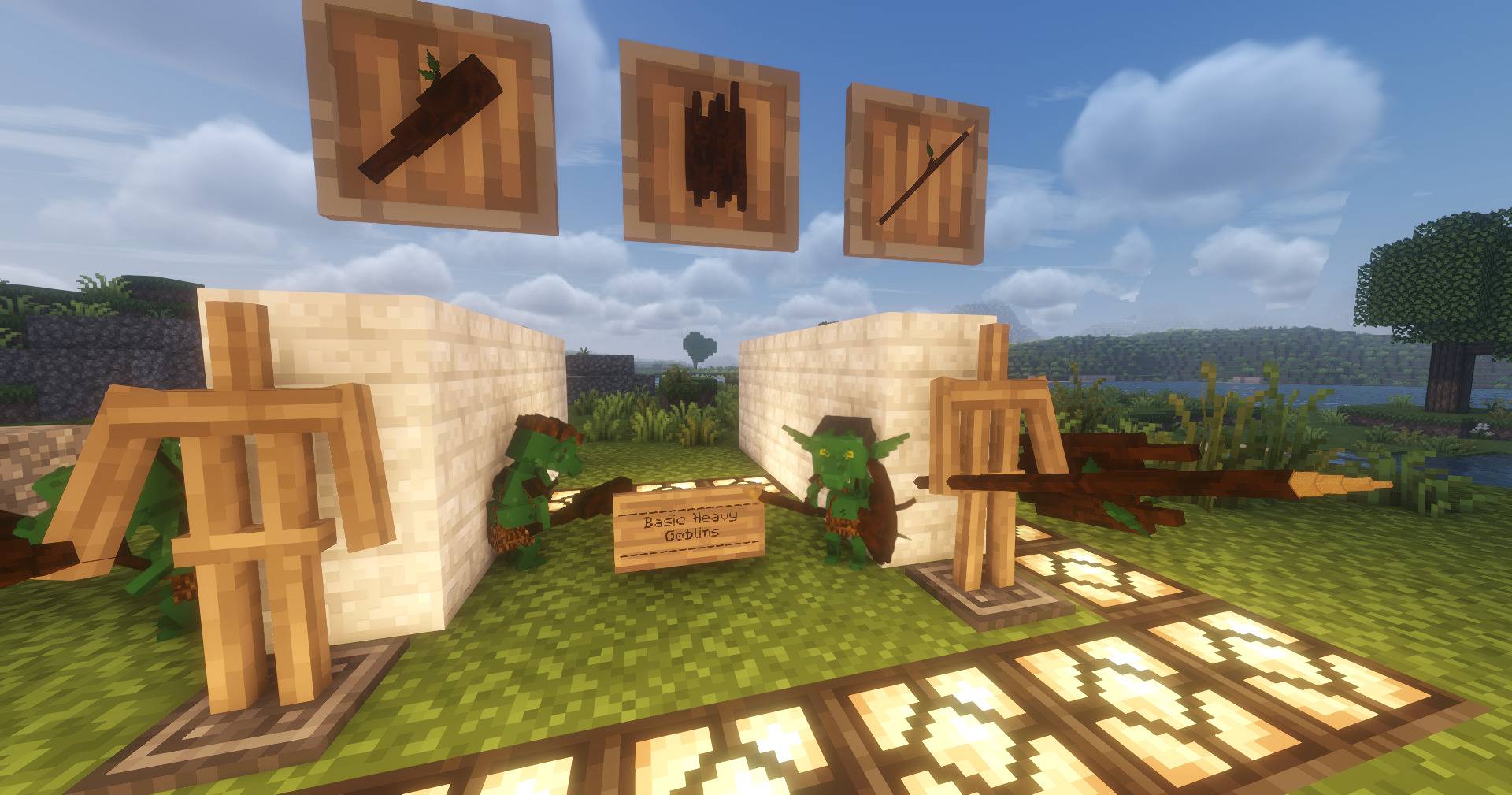 Actual look of Basic Heavy Goblins, Primitive Spear and Primitive Shield