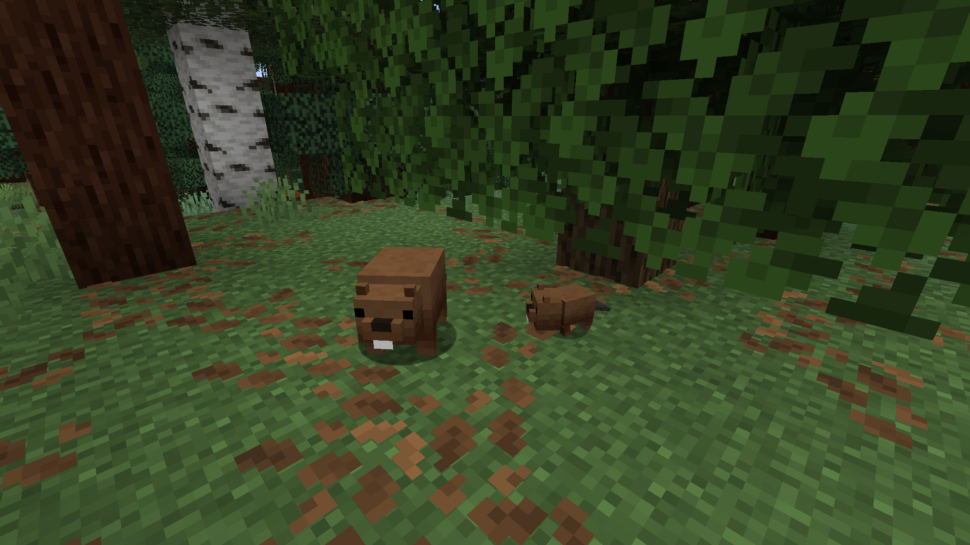 Thumbnail Beavers repel drowned, chop and replant trees, spawn in rivers/forests, and let you build an axe-efficiency boosting beaver pelt hat