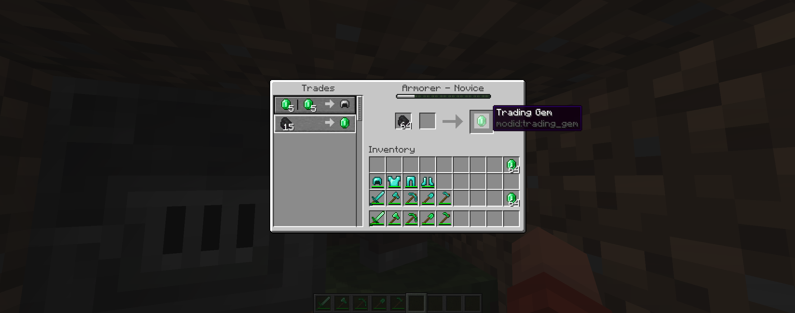 Thumbnail Here you can see that the Villager truly only gives the player Trading Gems, NEVER Emeralds!
