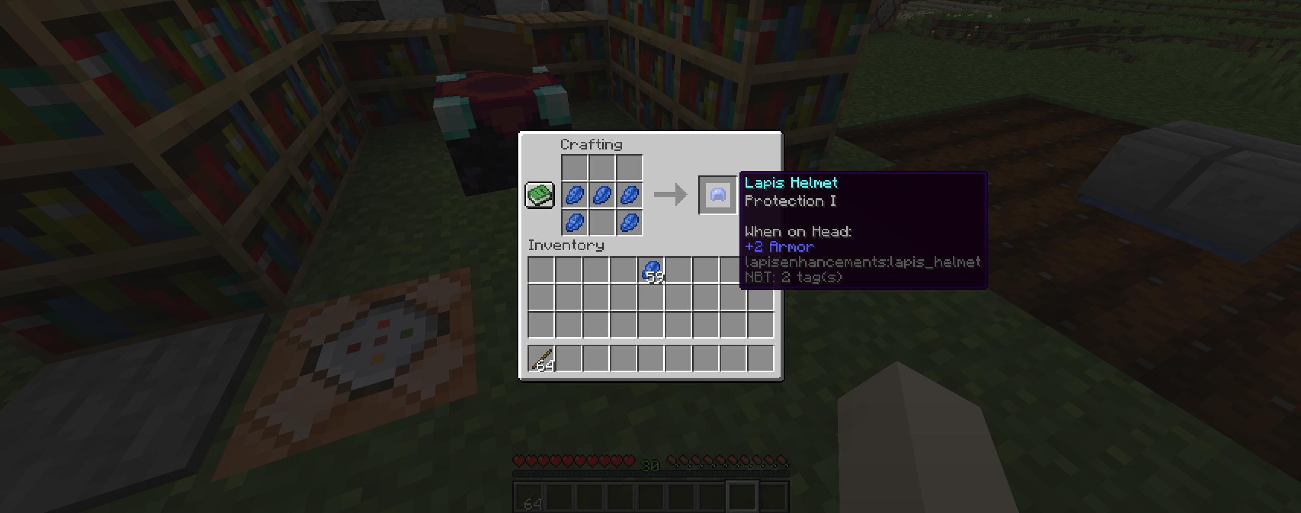 Thumbnail Here you can see the crafting process for a Lapis Helmet!