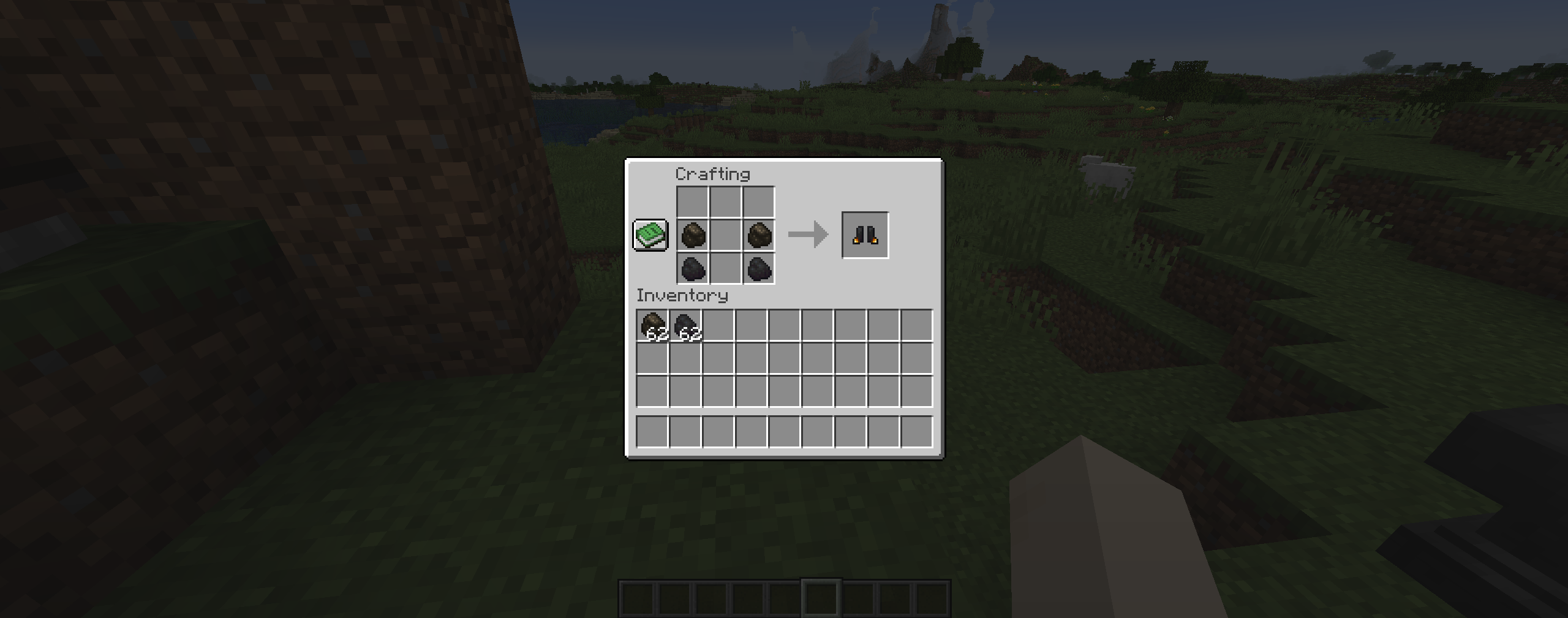 Thumbnail Here you can see the Crafting Recipe for the Coal Boots!