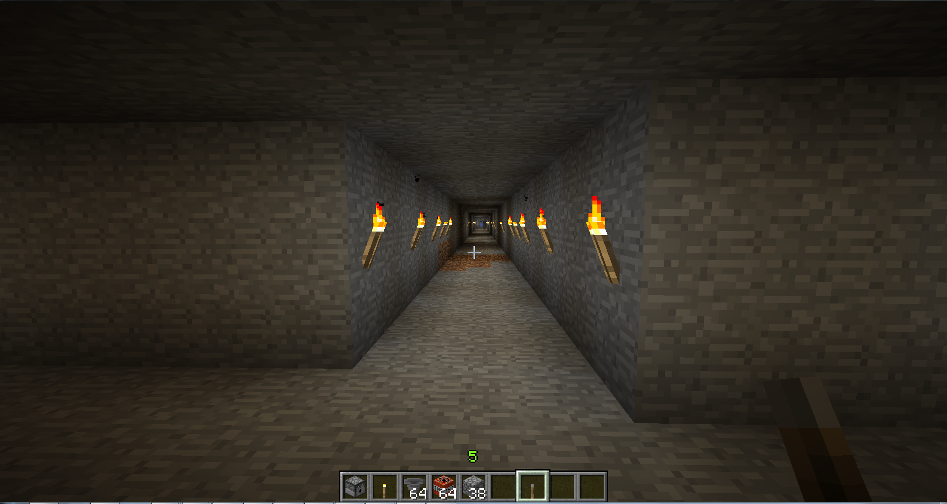 <p>Large passage created using a drillspenser containing tnt</p>
