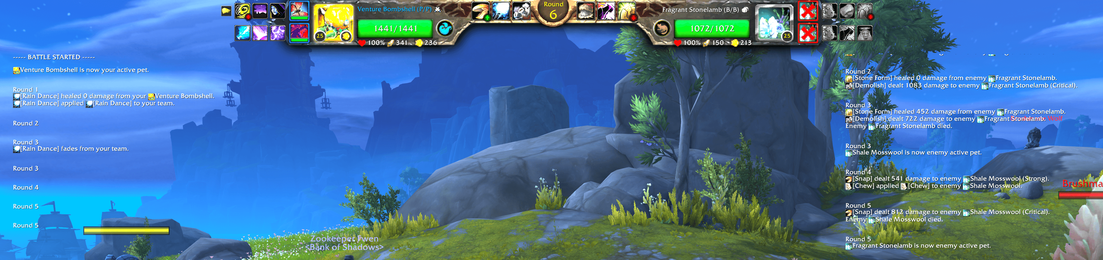 Thumbnail In a PvE battle you will only see the combat logs