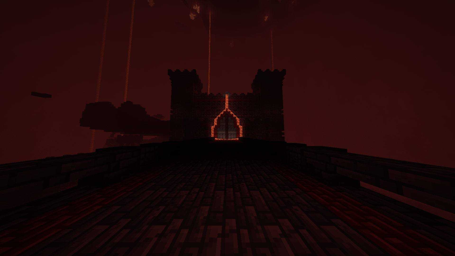 Thumbnail A quick tease of the front door to the new nether fortress with the built-in shaders enabled.