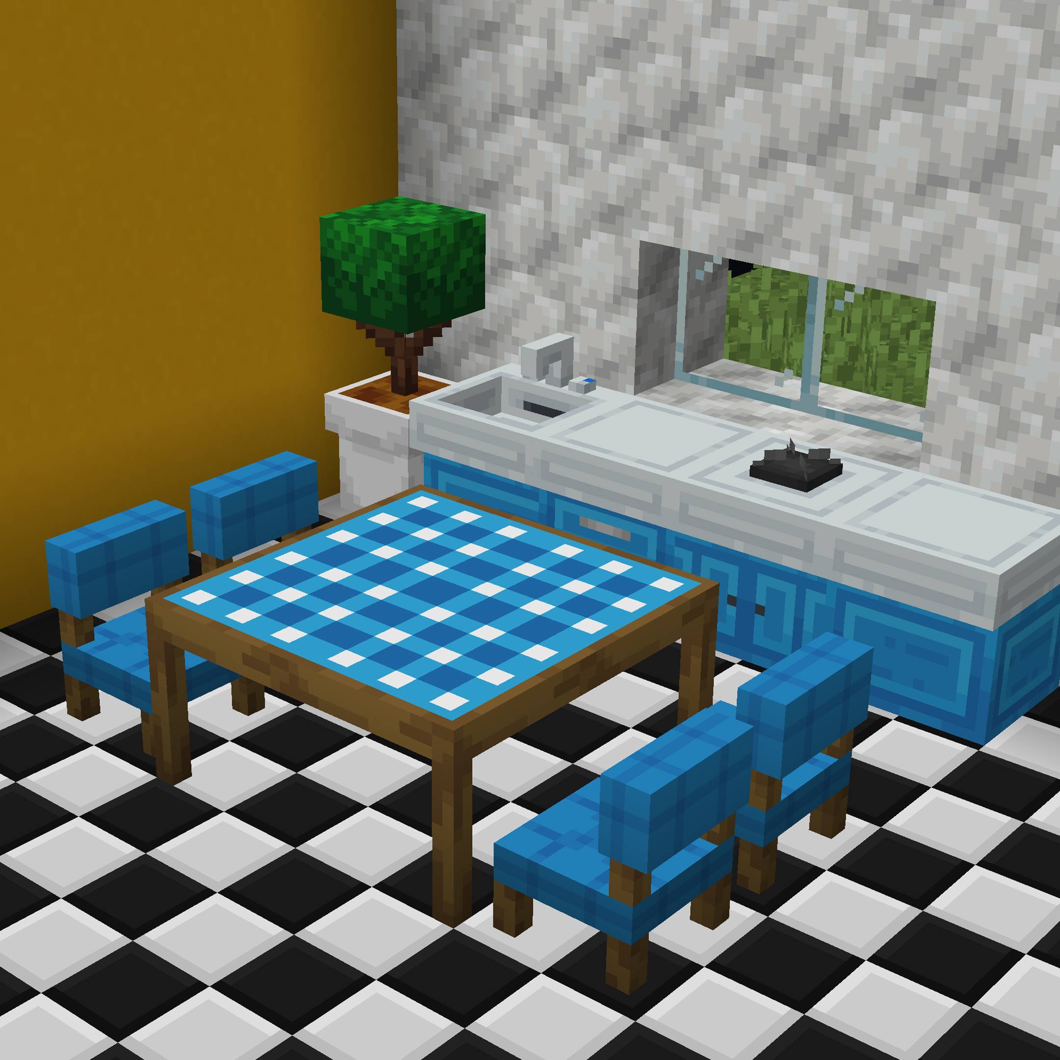 A Cozy Kitchen made out of CobbleFurnies