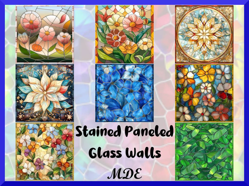 Thumbnail Stained Paneled Glass Walls