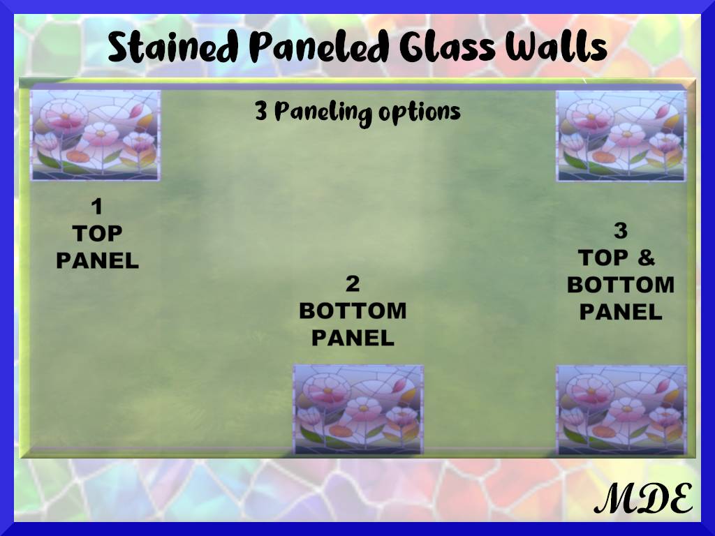 Thumbnail Stained Paneled Glass Walls - 3 paneling options
