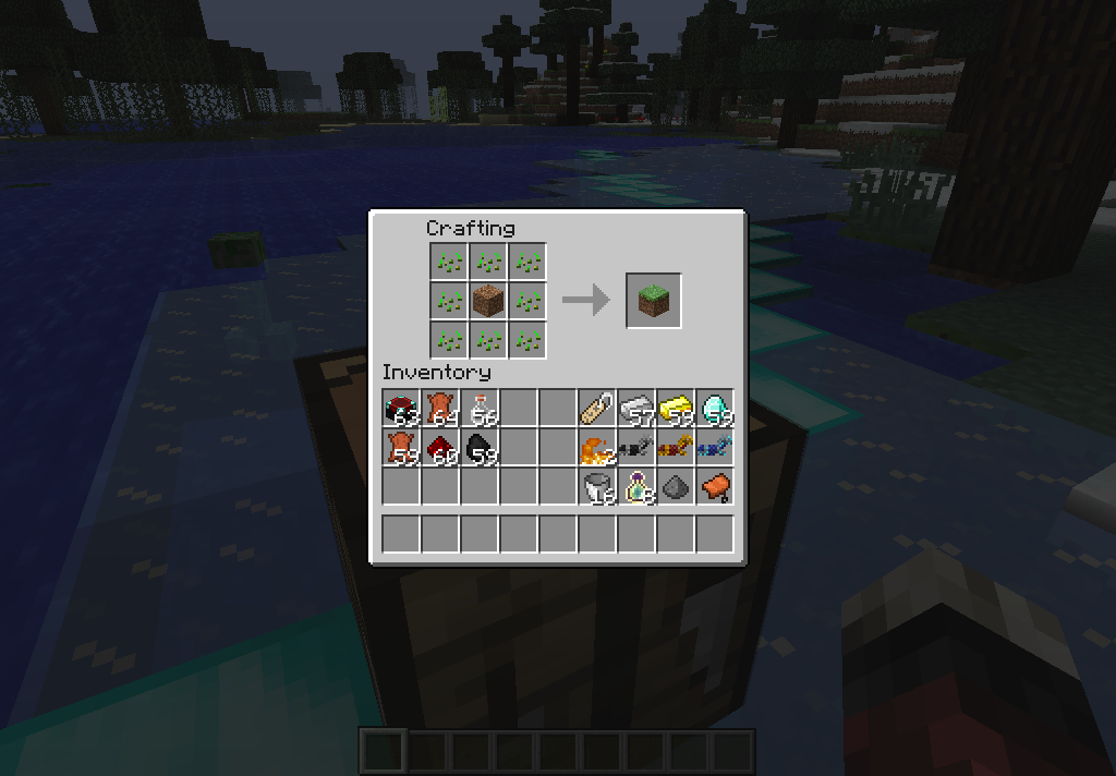 <p>Grass Block Recipe</p>
