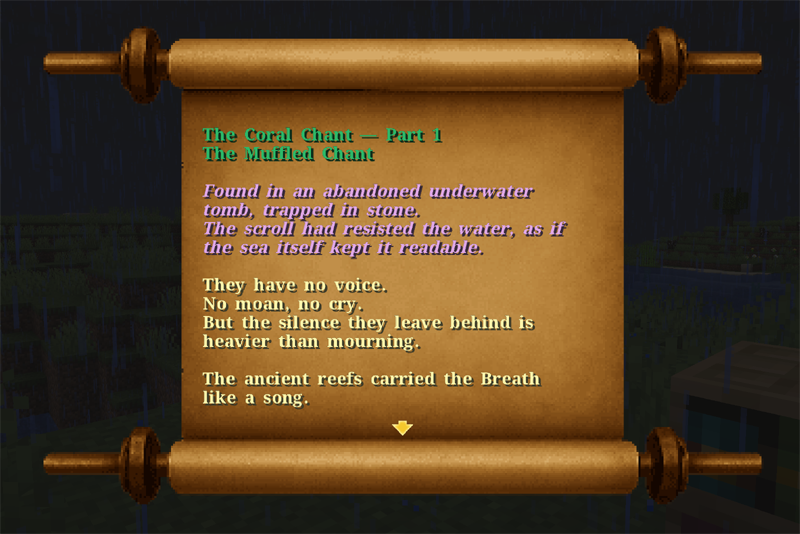 Readable & scrollable scrolls providing hints to unlock some forgotten knowledges