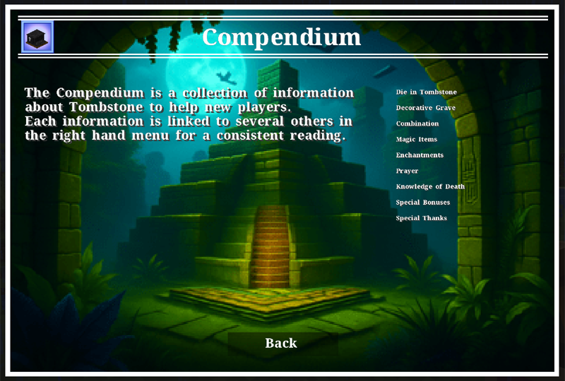 Compendium providing informations about the mod