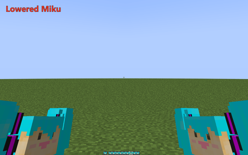 Miku held in offhand and mainhand