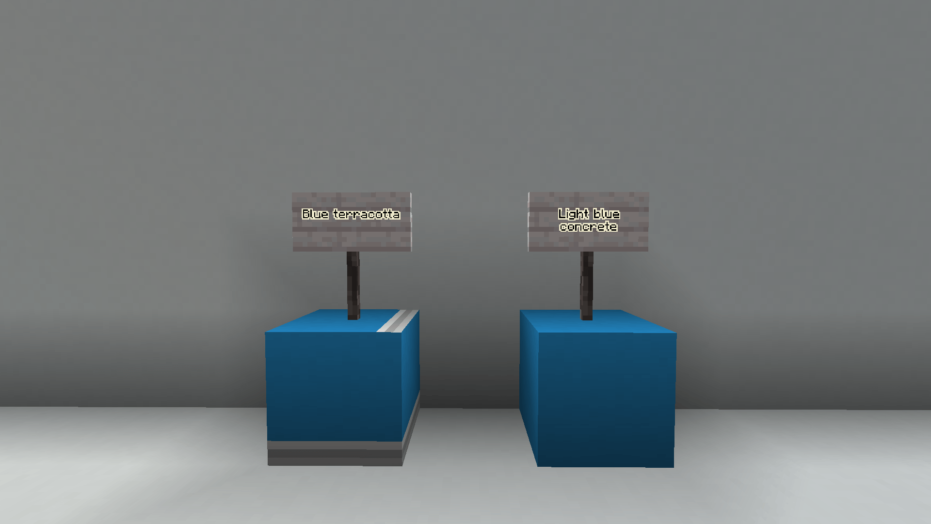 Thumbnail These are Area 7 blocks, left to right: Blue terracotta, Light blue concrete