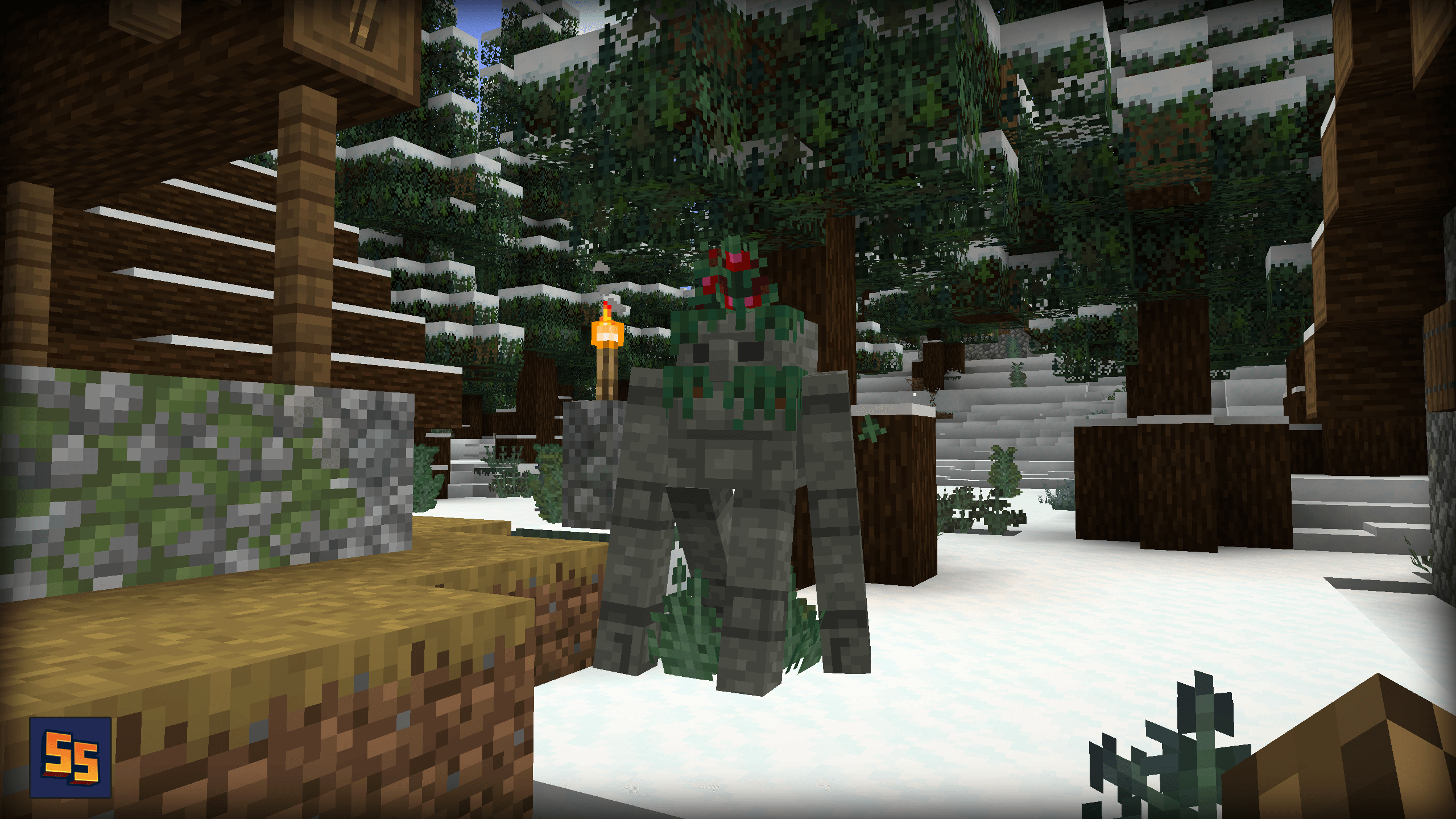 Thumbnail Golems Variants - A Golem from a Spruce Biome, look his little berry