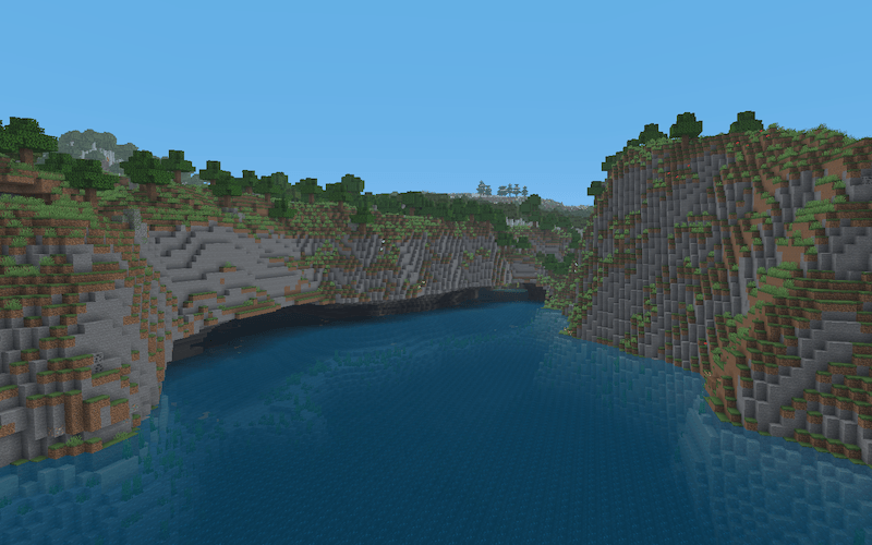 Thumbnail Rivers carve through mountains upon hitting them, this one left a big wide opening