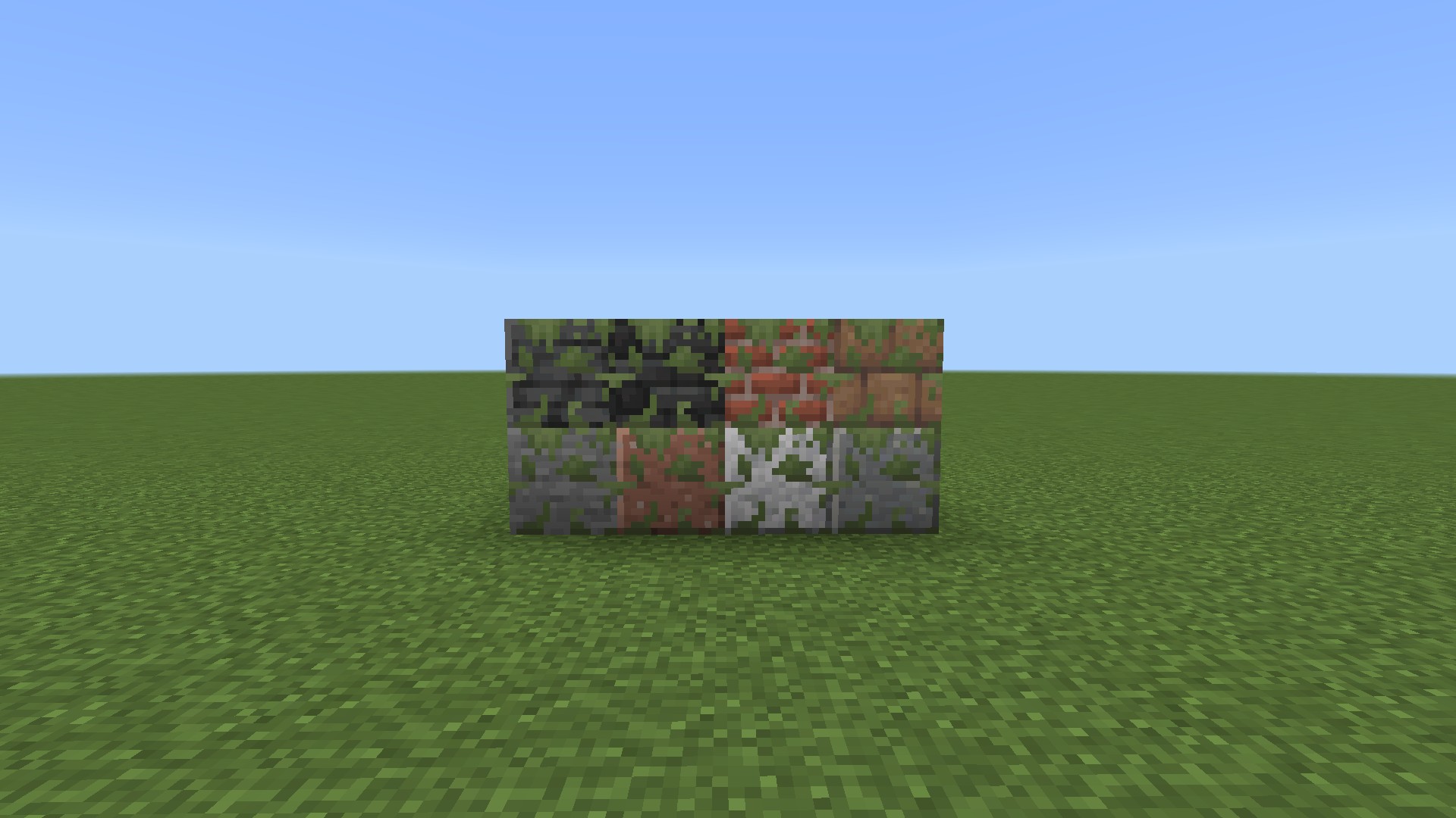 Thumbnail Polished Stone (Granite, Andesite, Granite, Deepslate), Bricks, Mudbricks, Tuffbricks, Deepslate Tiles - Note: Make a whole block using the slab of your choice
