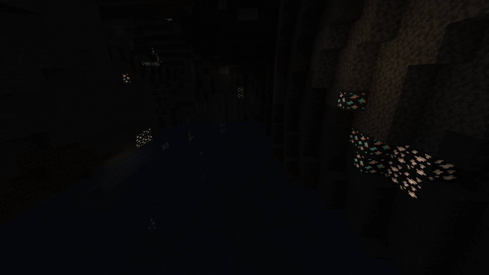 A cave of ores with an underground lake