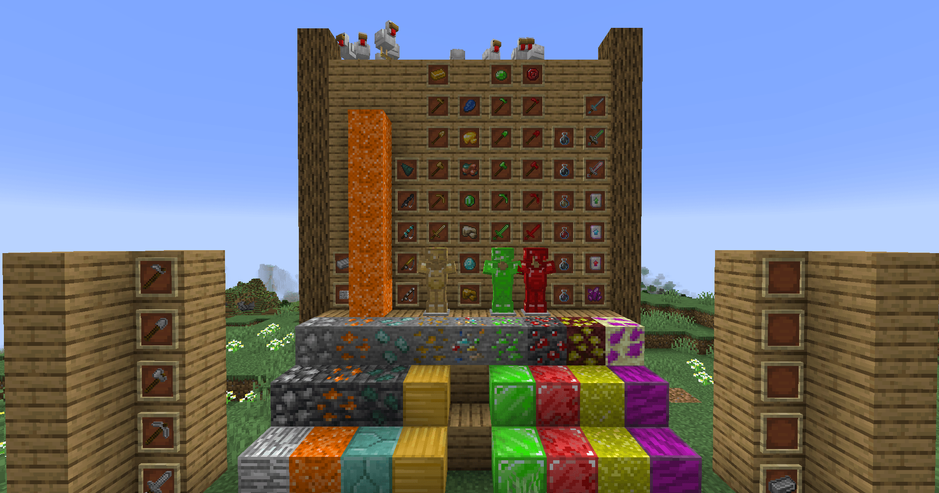 All ores and a few related items in the mod.
