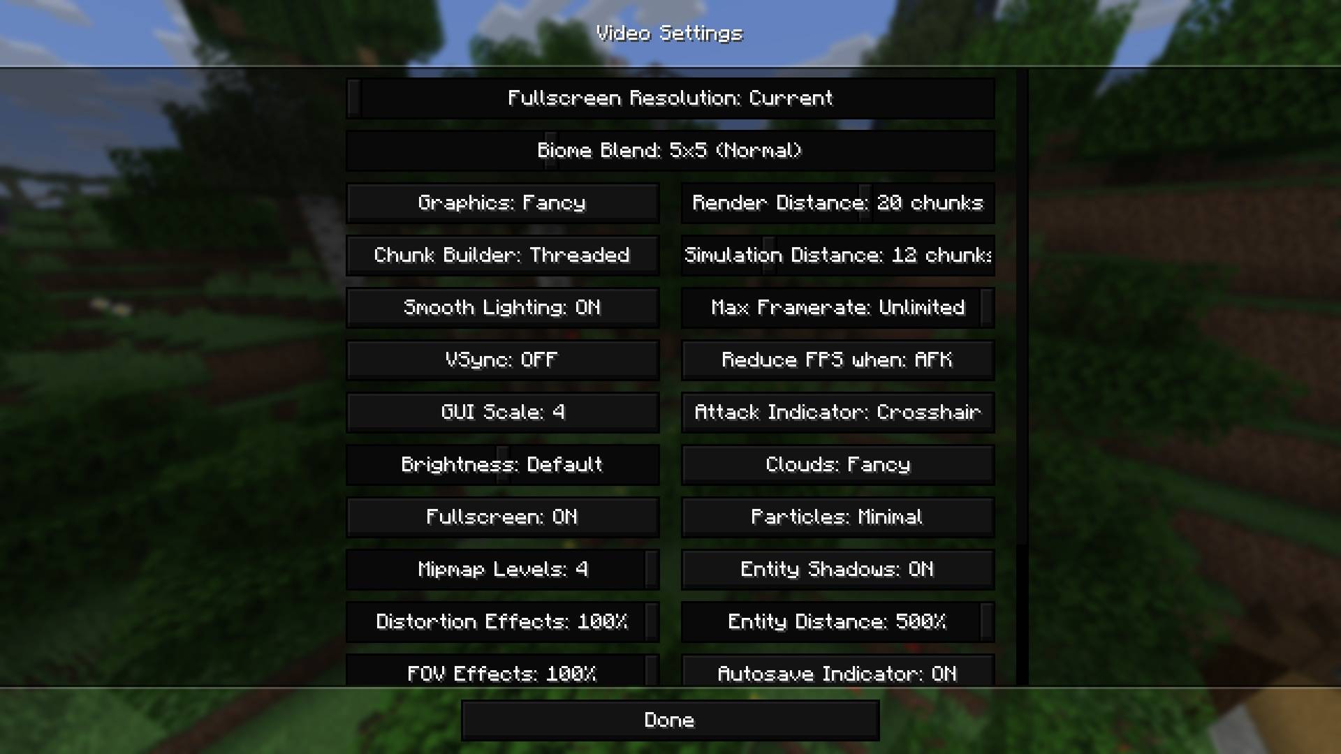 Options Menu