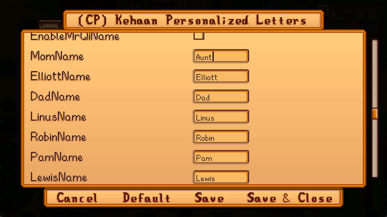Ingame config