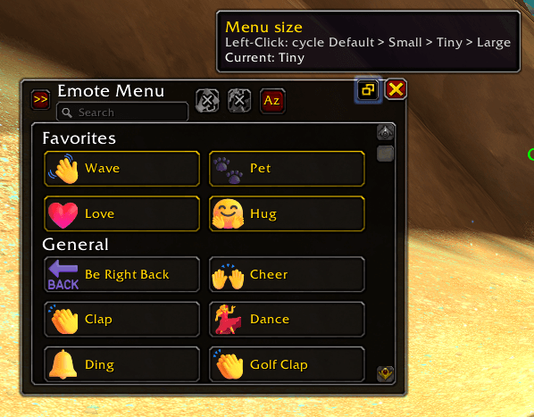 Thumbnail Cycle menu size