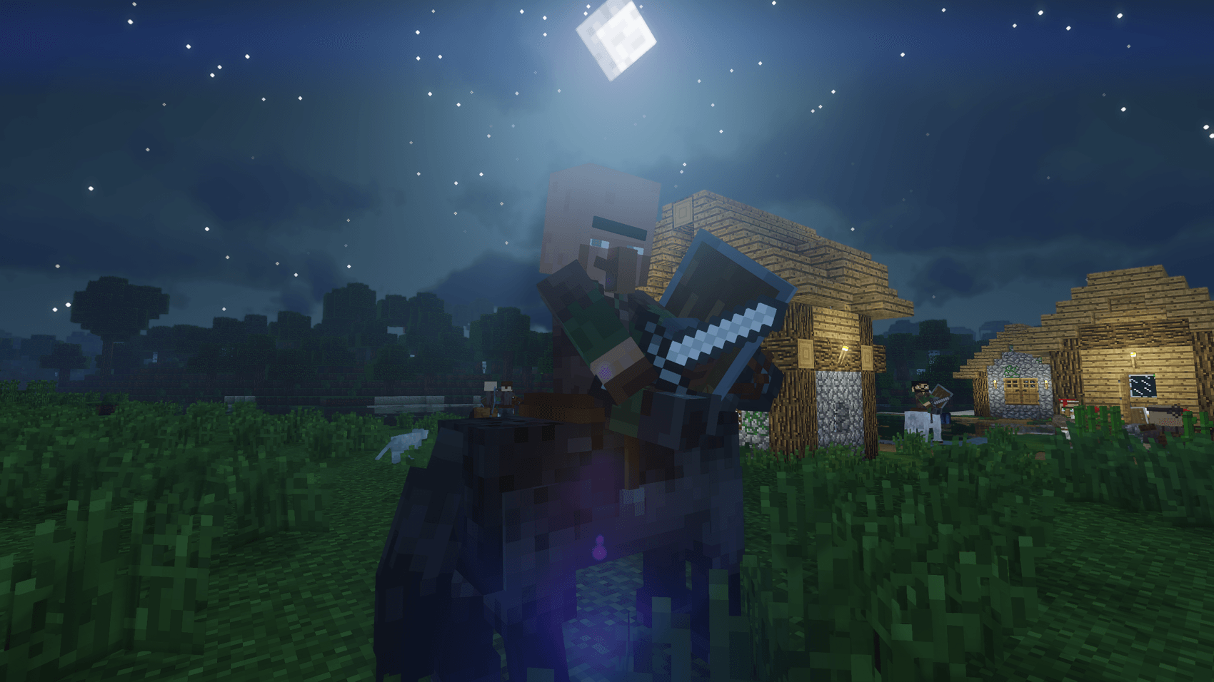 Thumbnail What was supposed to be a cool moonlight shot, ended up being a Villager using his powers of charisma on me. 10/10 smoothness.