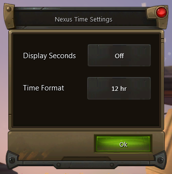 NexusTime Settings