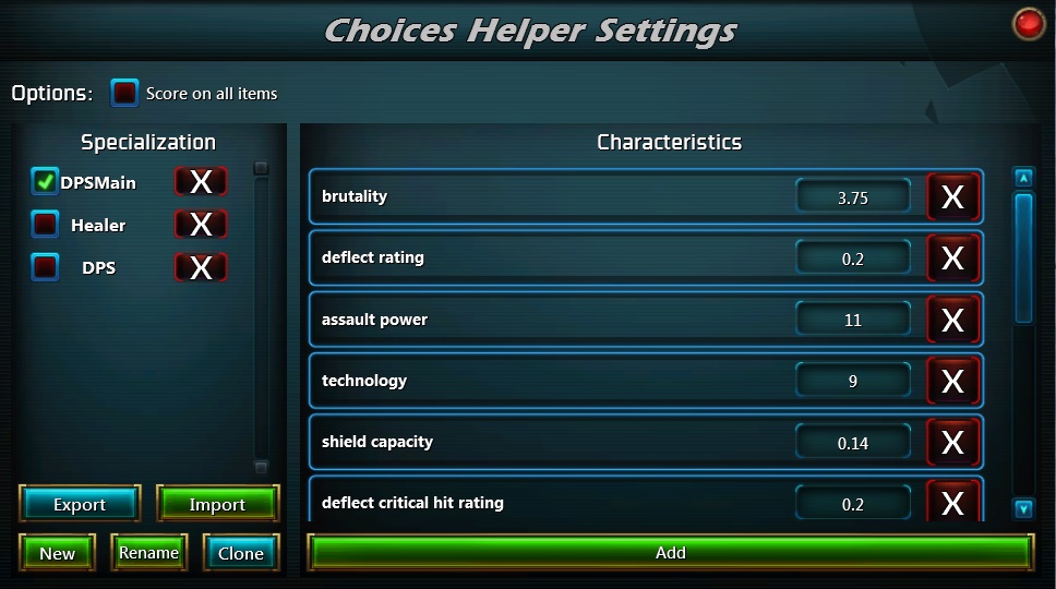 Latest settings window