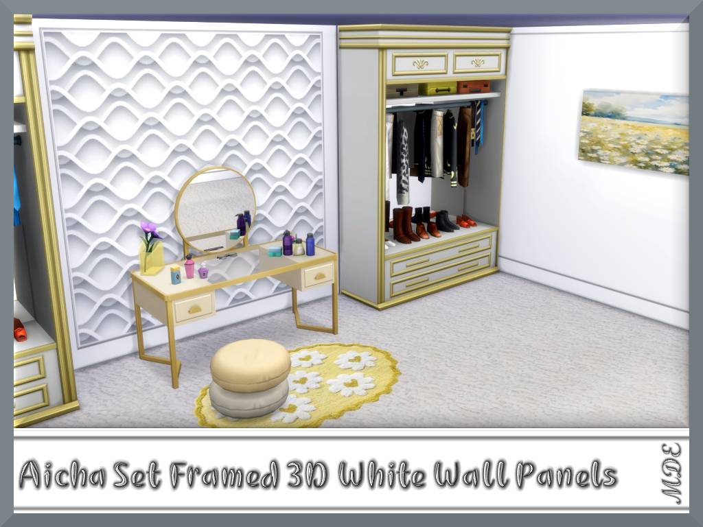 Thumbnail Aicha Set - Framed 3D White Wall Panels