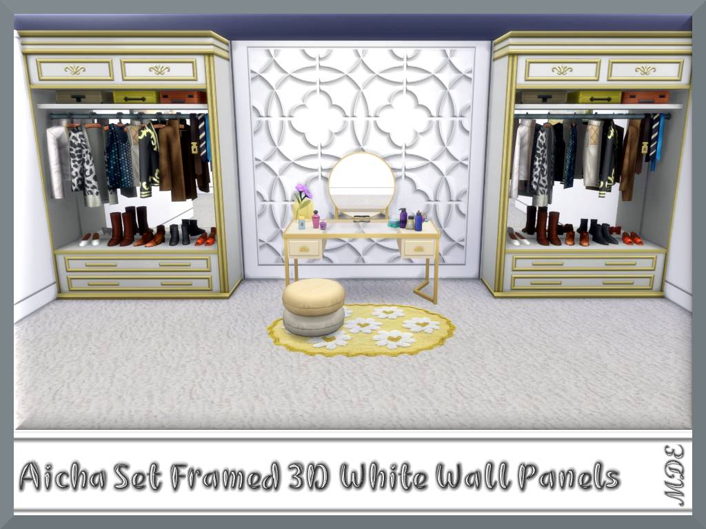 Thumbnail Aicha Set - Framed 3D White Wall Panels