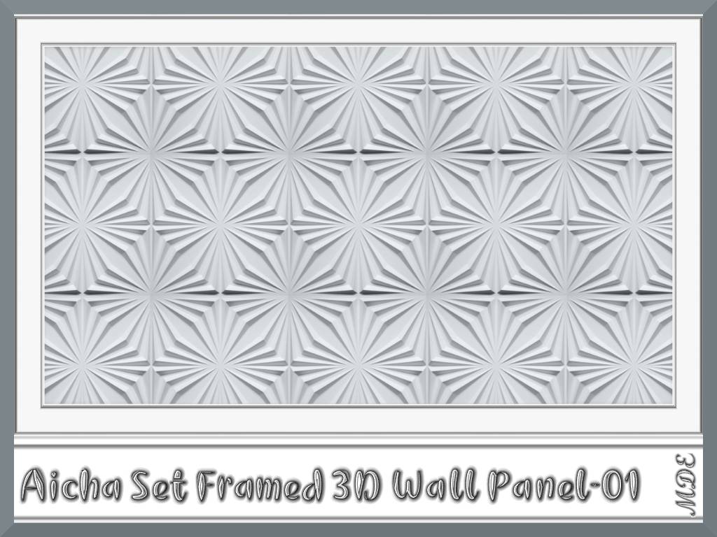Thumbnail Aicha Set - Framed 3D White Wall Panel - 01