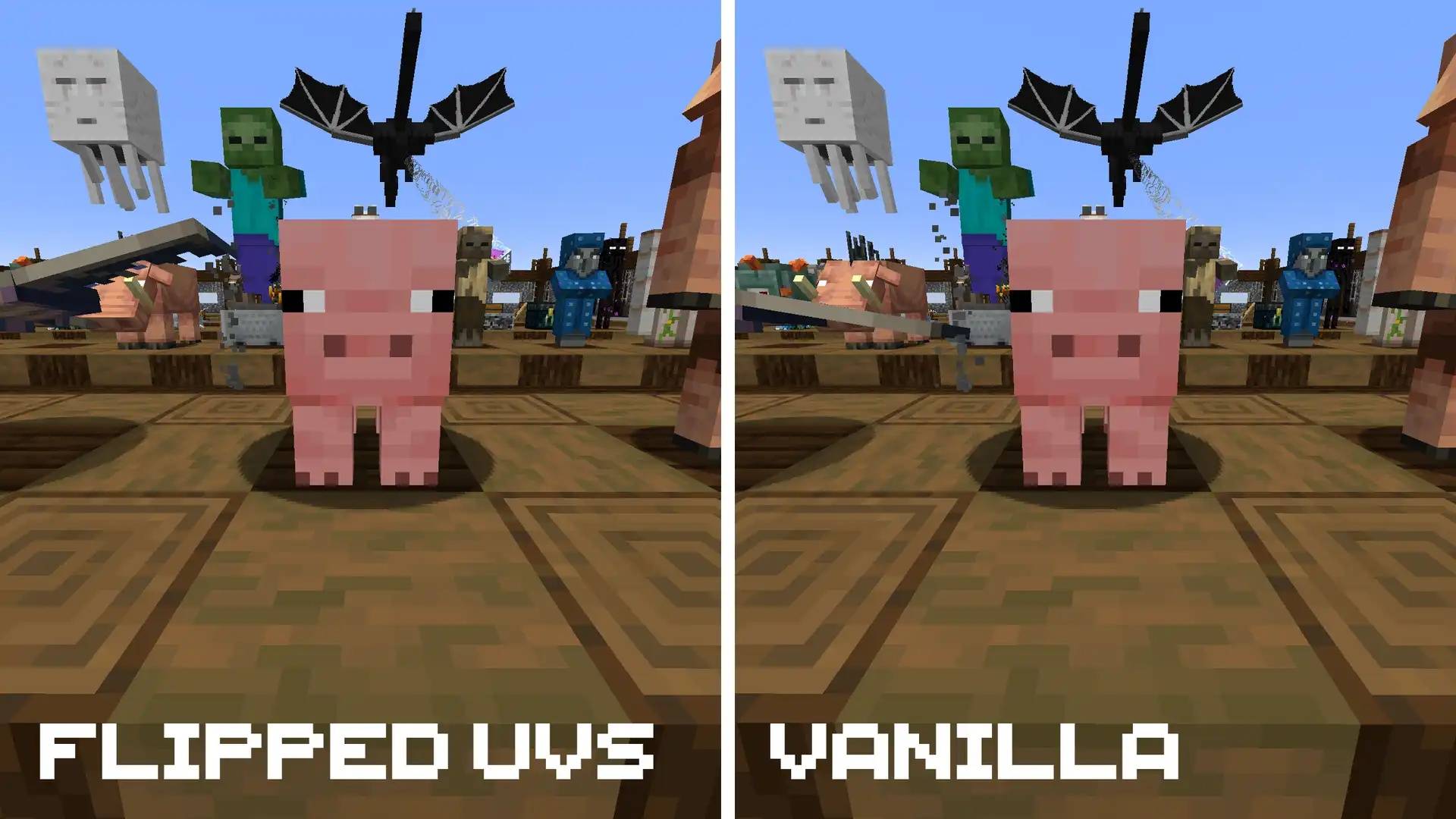 The pig's legs get mirrored