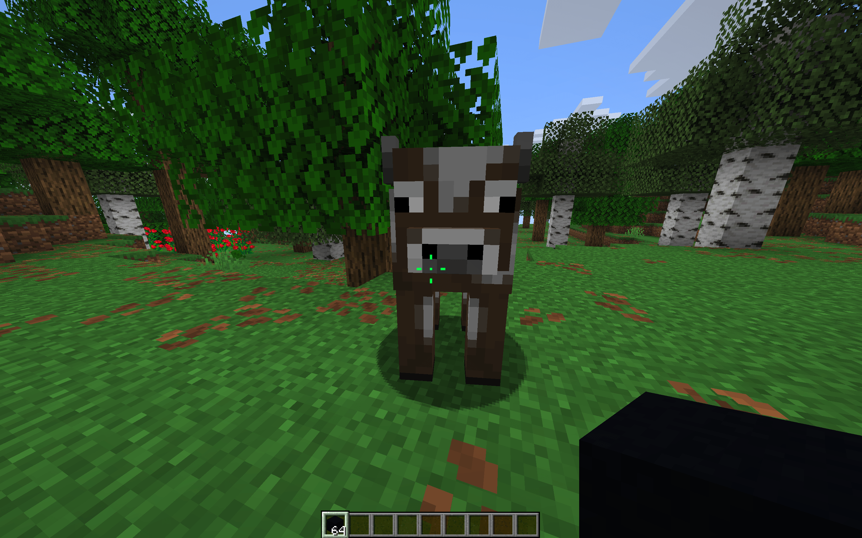 Passive Target. The crosshair changes colors when looking at a passive or neutral mob. The color can be changed, and this feature can be disabled.