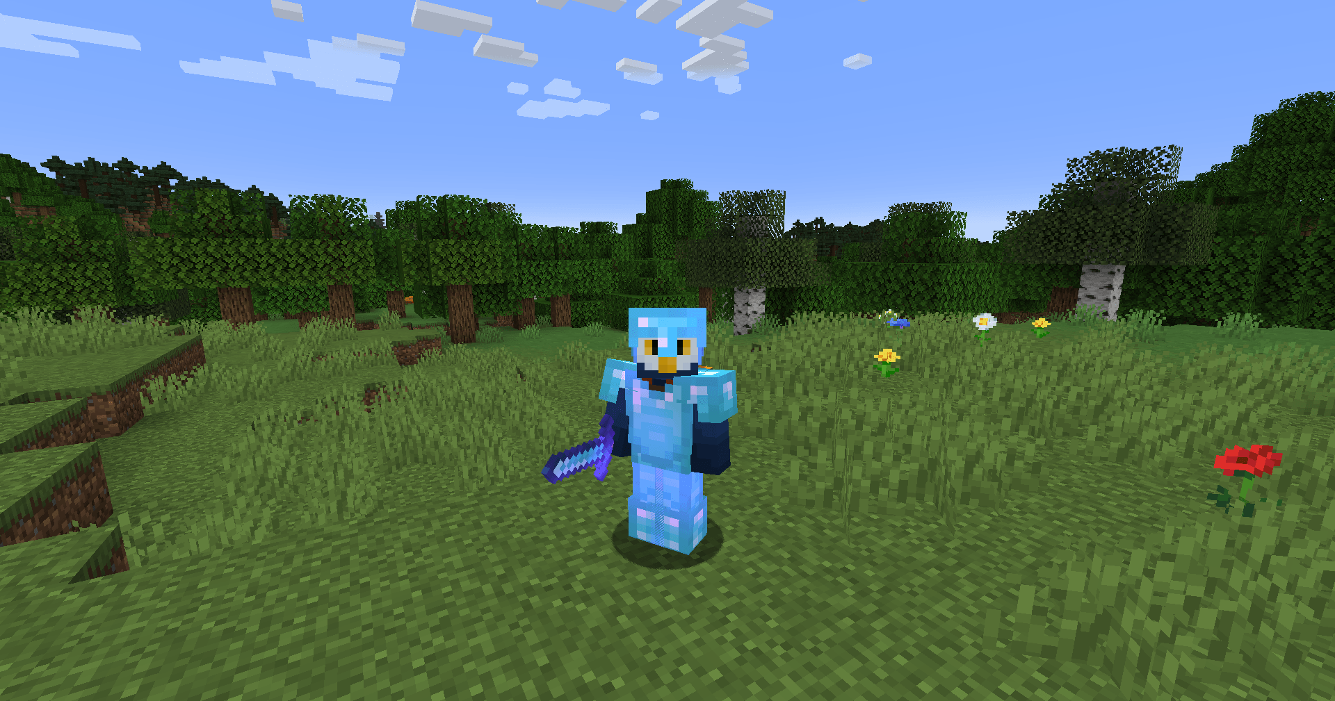 Diamond armor with default enchantment glint