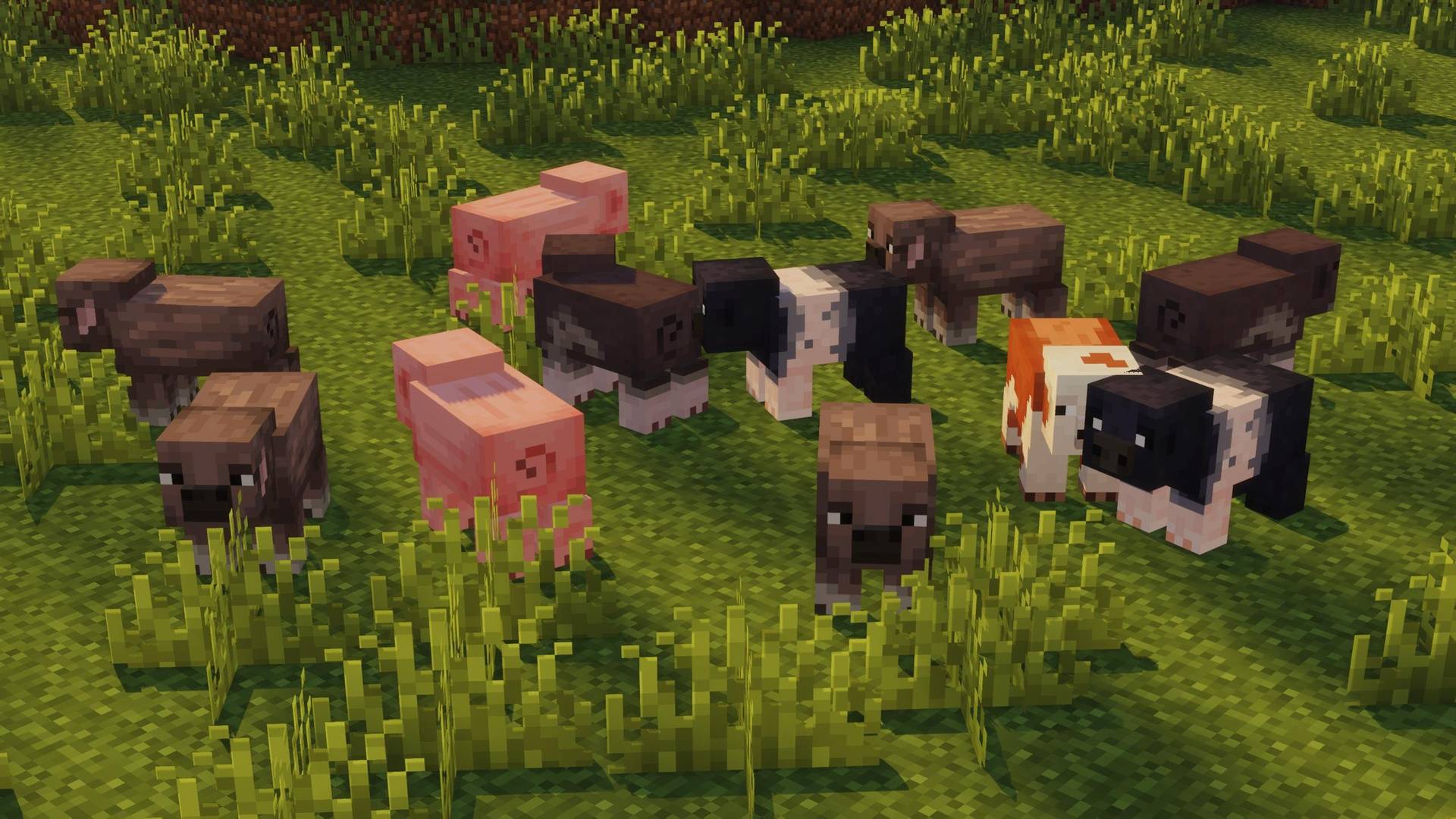 A collection of Minecraft Earth pigs