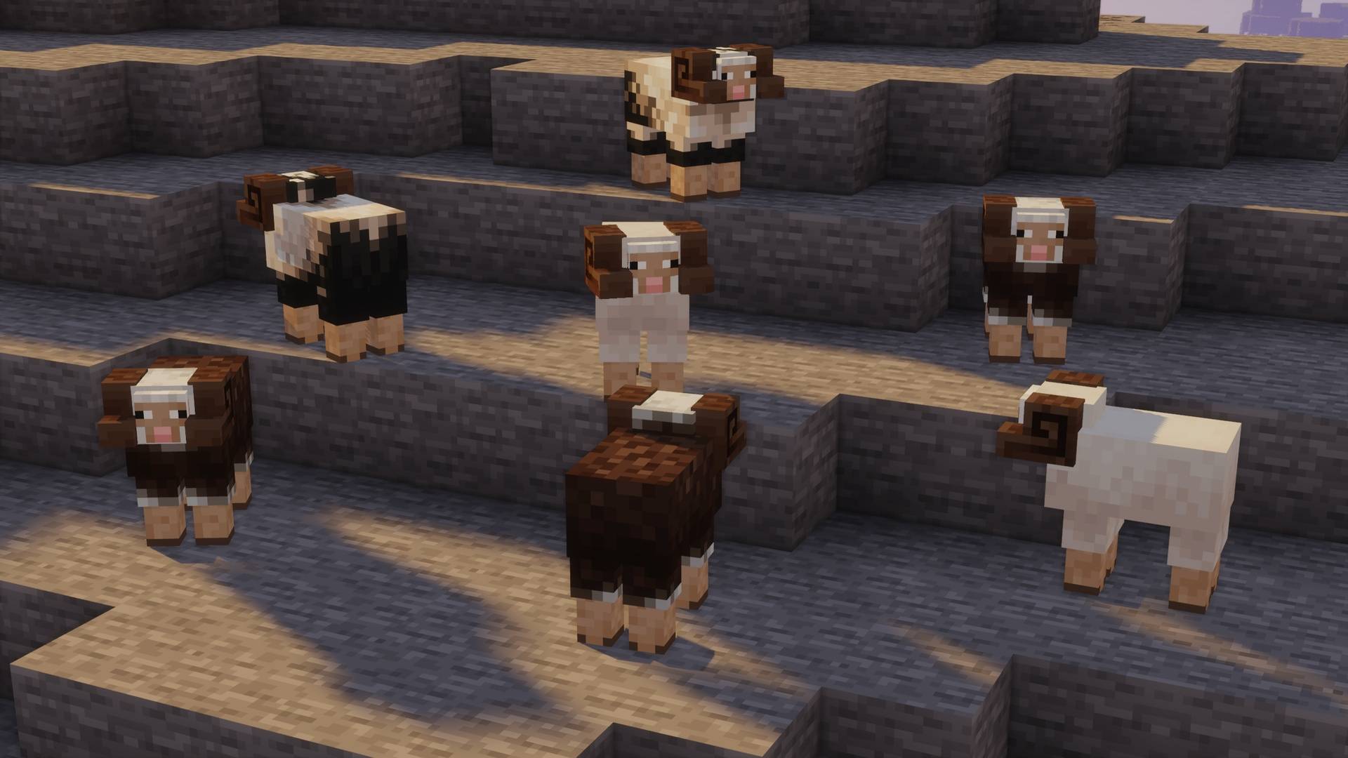 A collection of Minecraft Earth shep