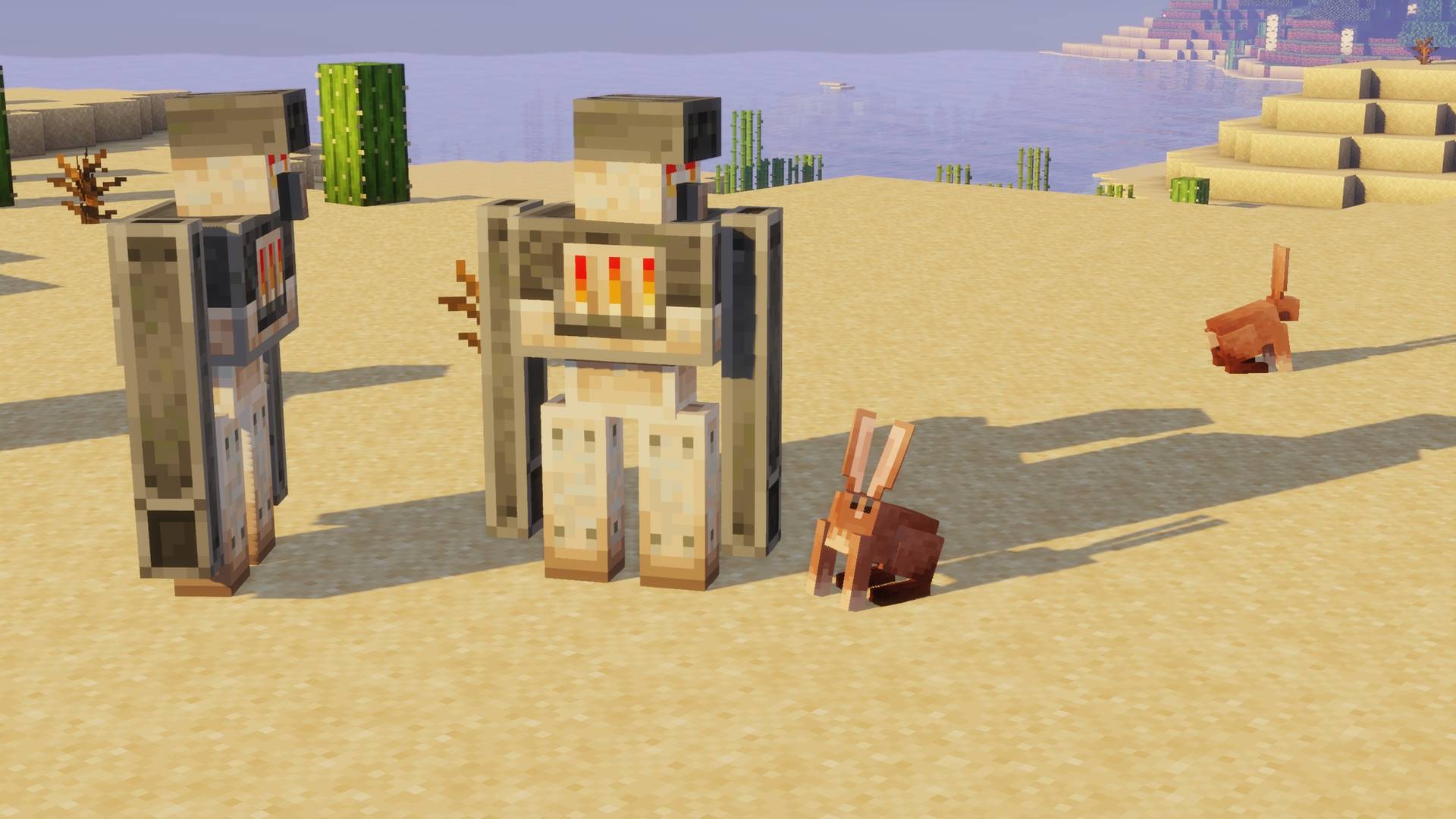 A Furnace Golem and a Jumbo Rabbit