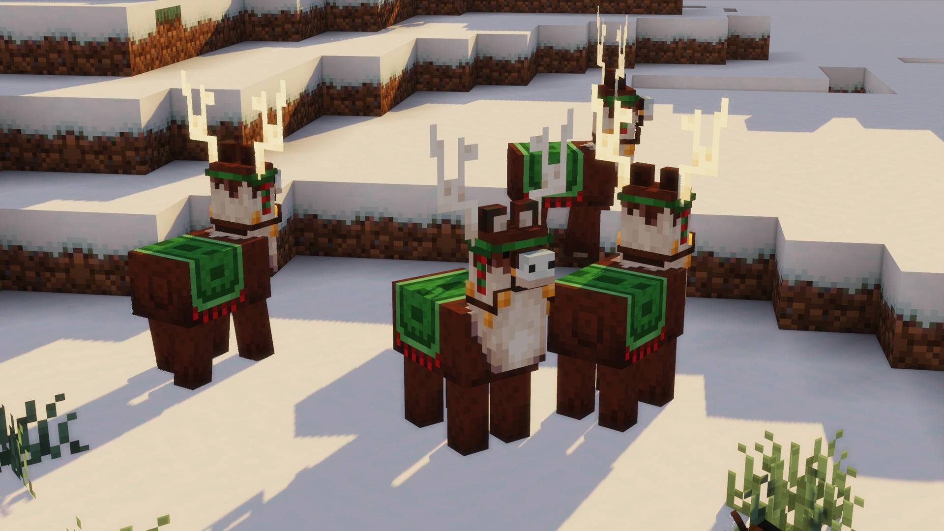 A collection of Minecraft Earth llamas
