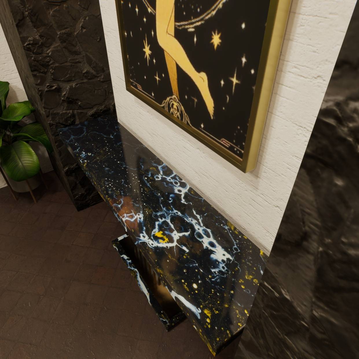 Black Marble Console Table