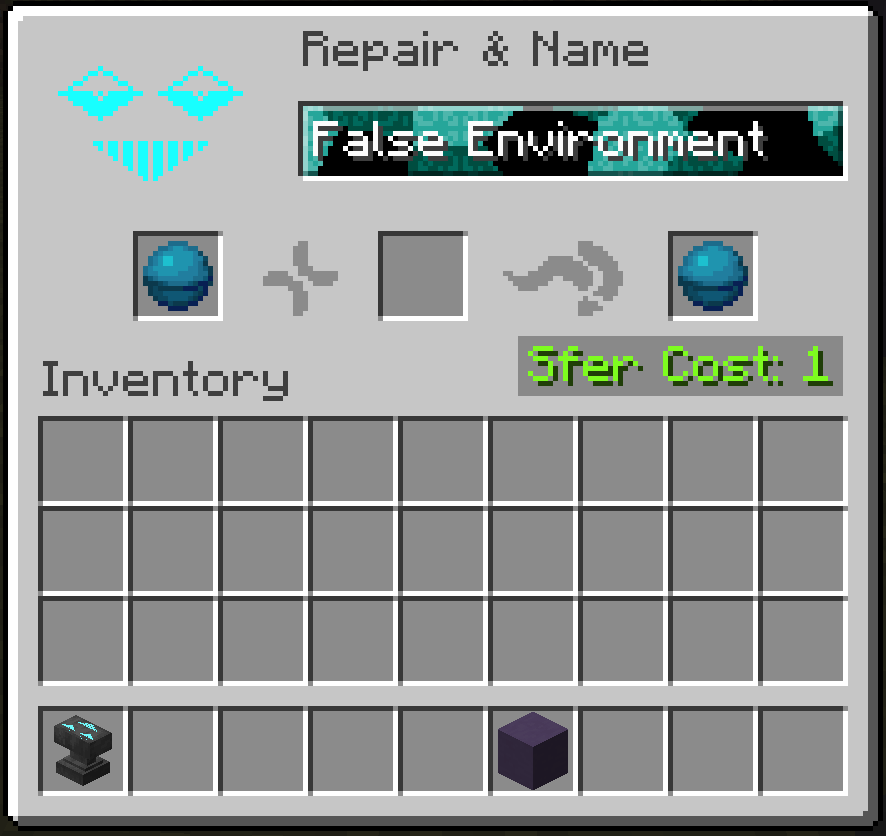I even put in the effort to change the anvil GUI