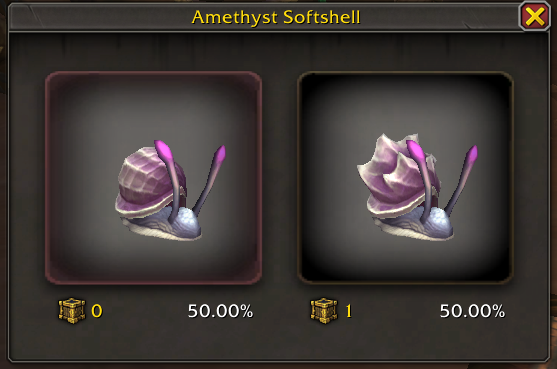 The Variant Model Viewer showing an Amethyst Softshell battle pet