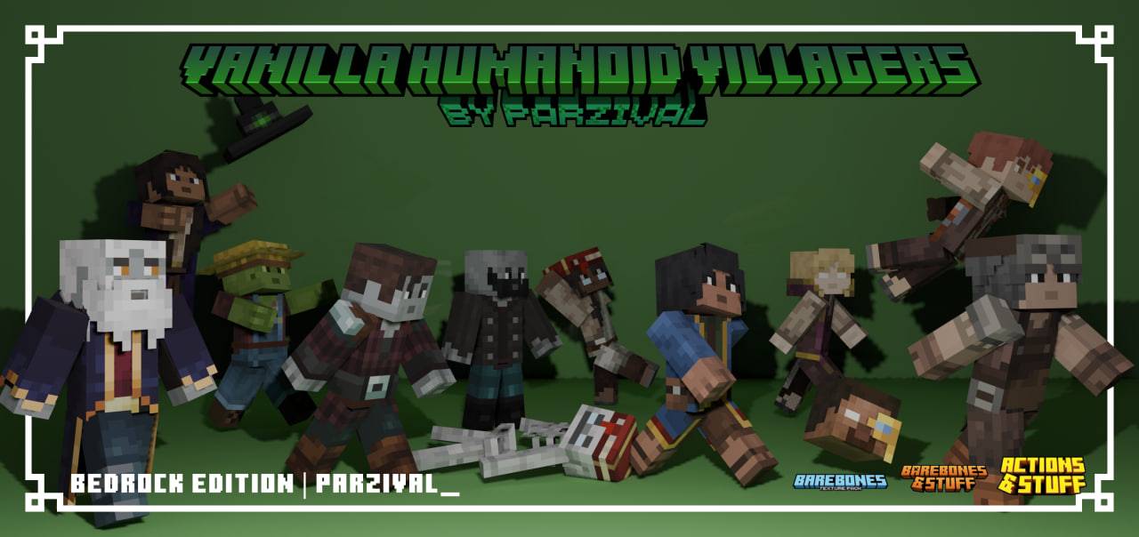 Vanilla Humanoid Villagers - Gallery - Minecraft Bedrock Texture Packs ...