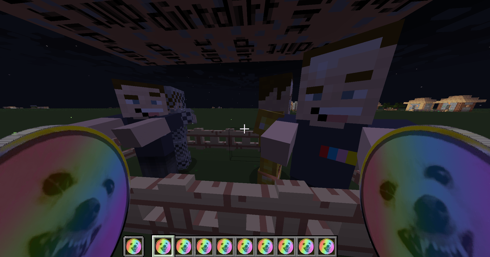 Does not come with the block textures, those are just to show that it does not interfere with other resource packs because it only changes mobs and the rotten flesh texture.