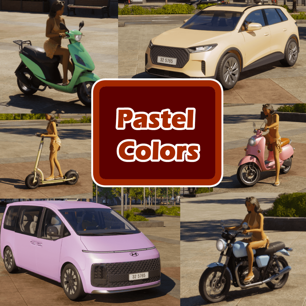 Pastel Colors (from "More Vehicle Colors - Pastel"-Mod)