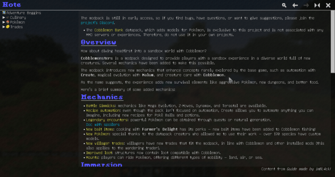 Thumbnail If you need information, there is an in-game wiki!