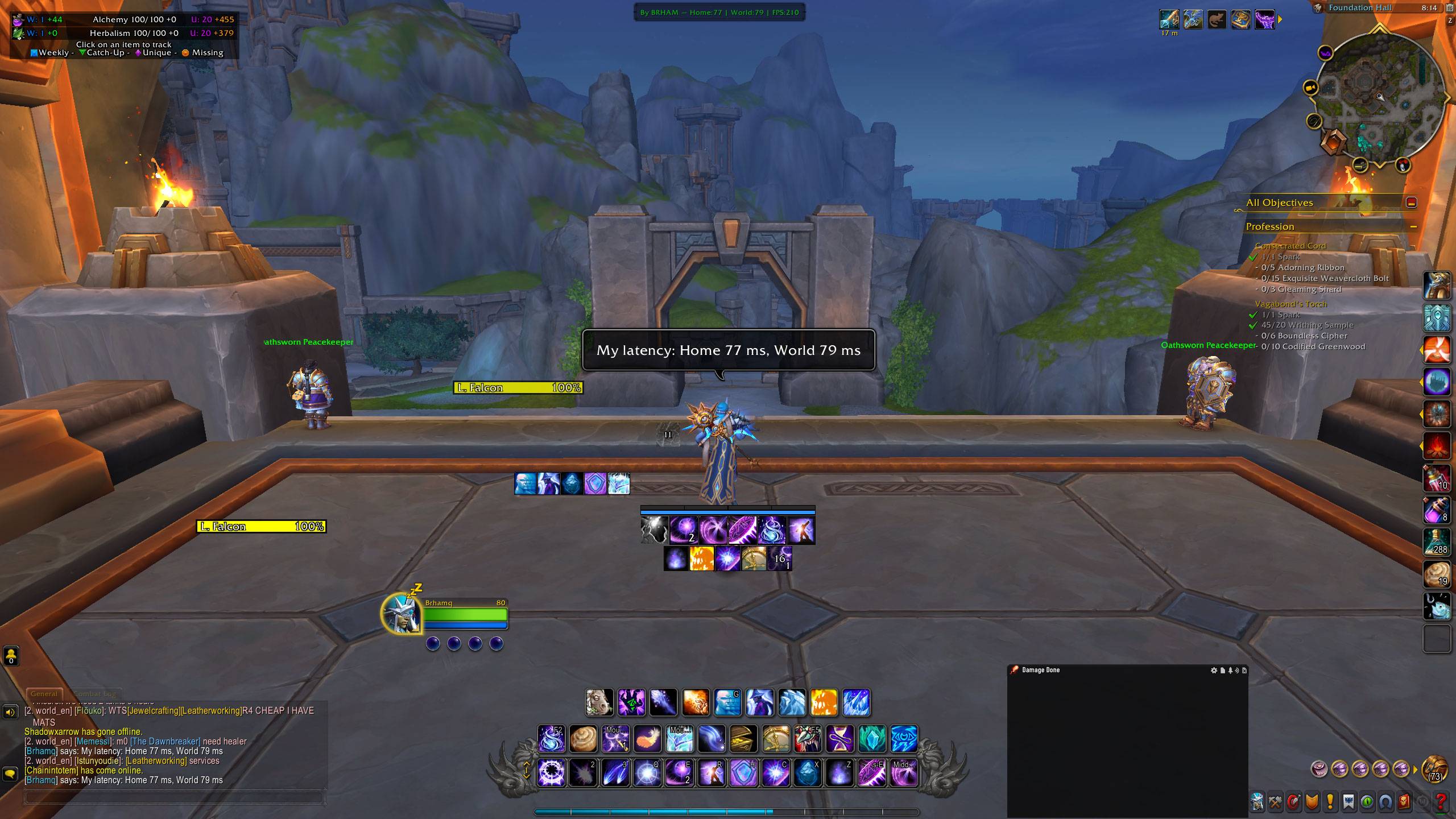 Shift + Click to announce your latency in a configurable chat channel (Say, Party, Guild, etc.).