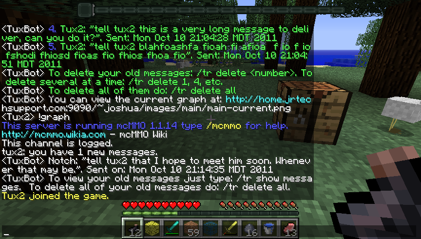 <p>Tux2 receiving his message.</p>