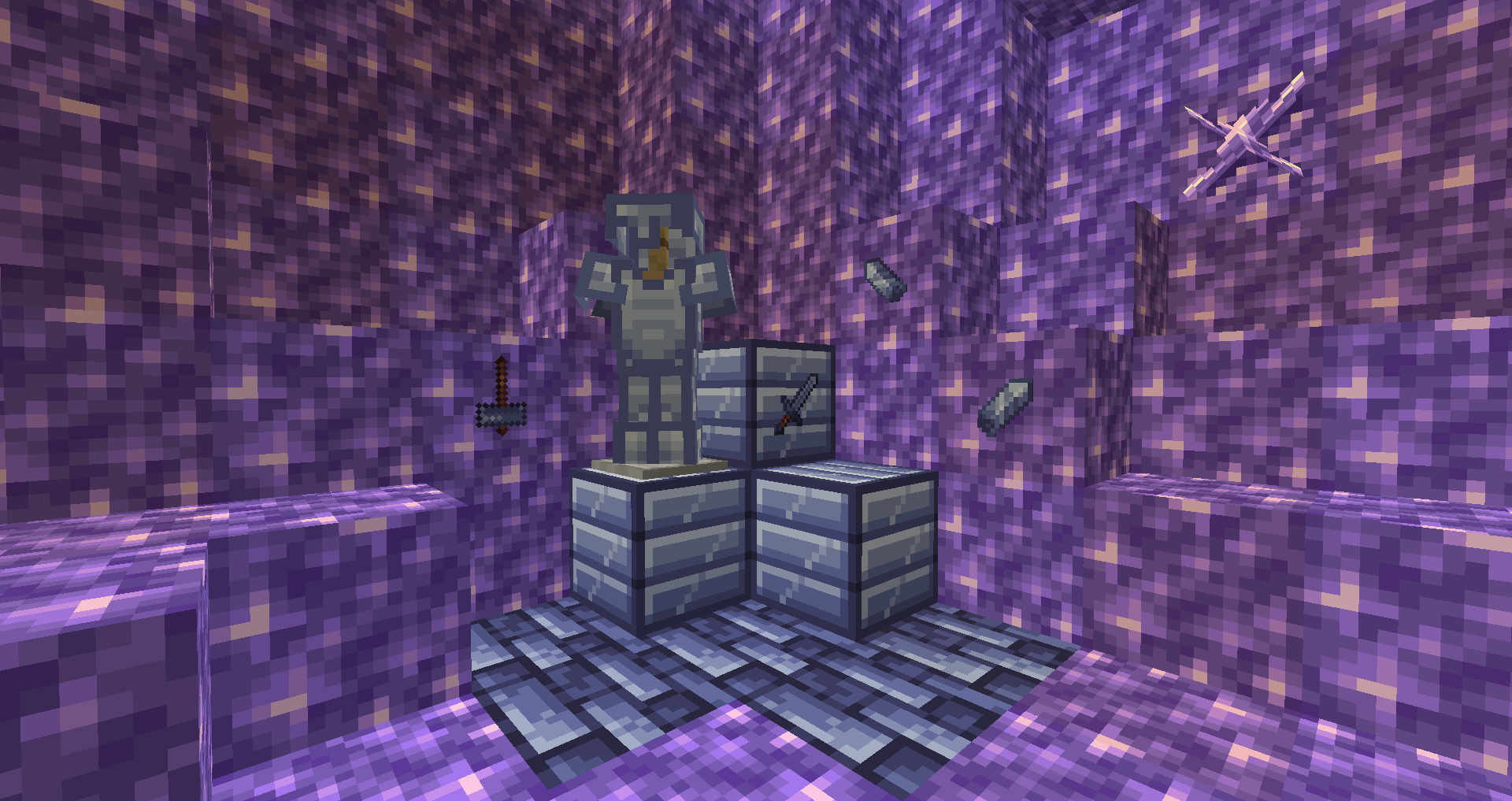 Azure Shard is pale blue crystal created from Amethyst and Lapis Lazuri. This shard is used to make Azure Steel, which provides better equipment than iron ones.